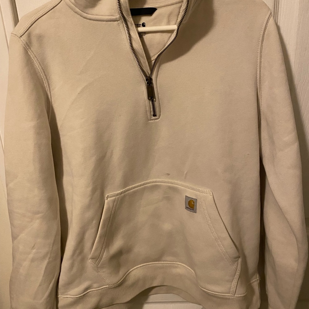 Carhartt Men’s Cream Half-Zip Pullover Sweatshirt